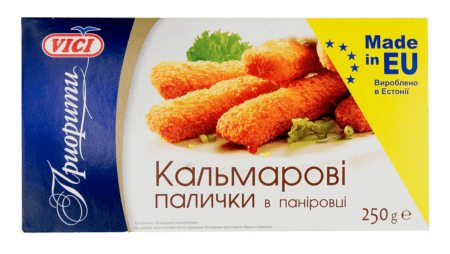 Кальмарові палички в паніровці VICI 250г.