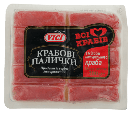 Крабові палички з м'яса нат. краба 200 г