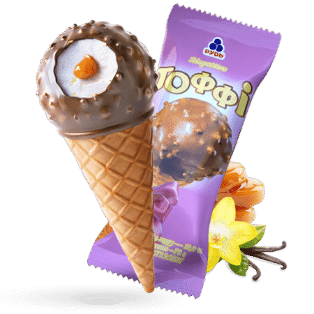 Морозиво ріжок "Тоффі" 70г/18шт.