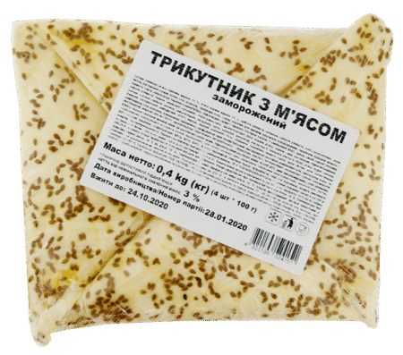 Трикутник з тіста філло з м'ясом, 100г (4шт./п 14п/ящ)