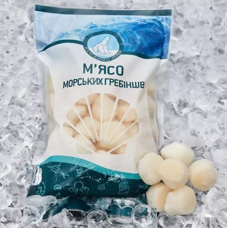М'ясо гребінців 40/60, в глазурі, 1кг
