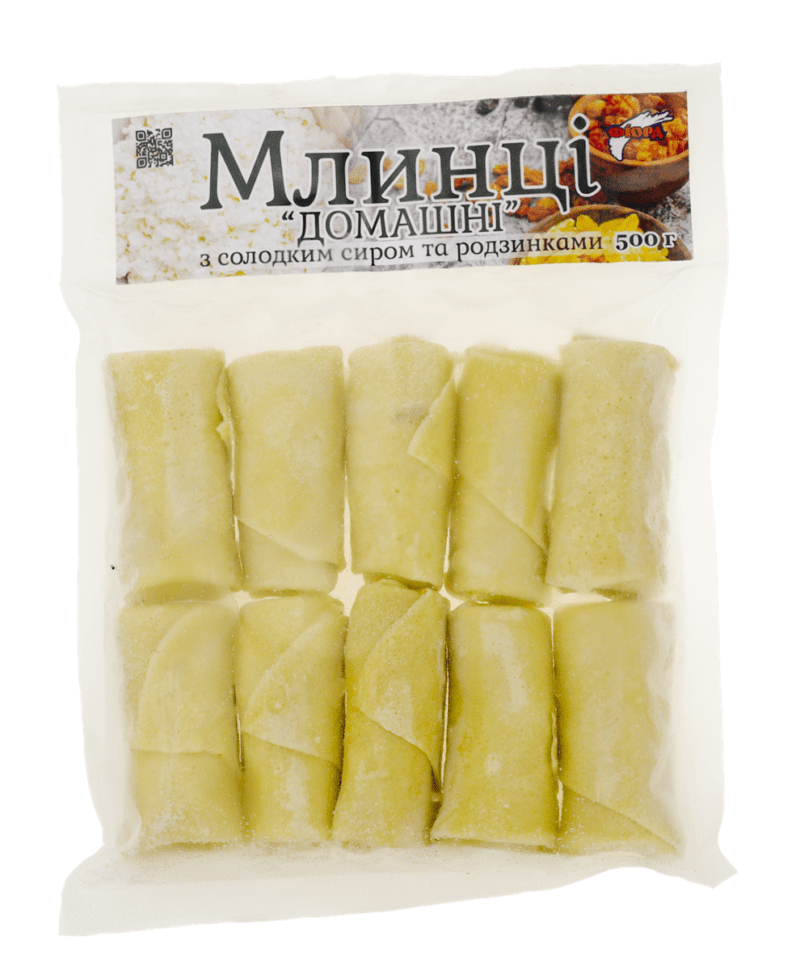 Млинці "Домашні" з сиром та родзинками, ТМ "Фіорд", 0,5кг