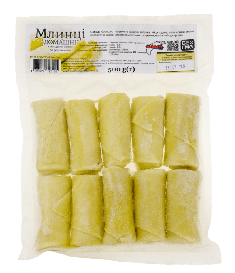 Млинці "Домашні" з сиром та родзинками, ТМ "Фіорд", 0,5кг - Image 2