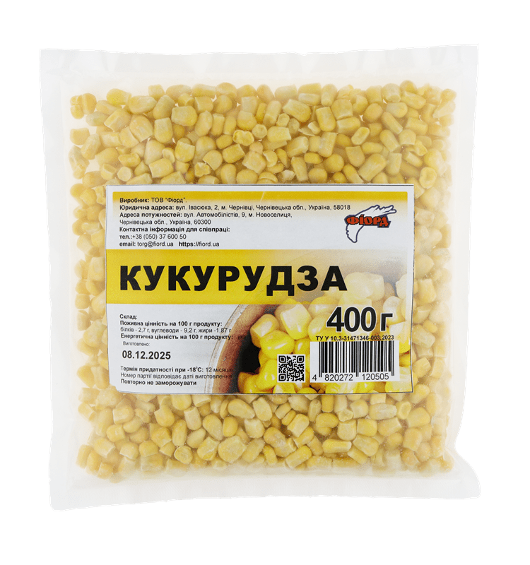 Кукурудза зерна, суперсолодка, ТМ"Фіорд", 400г