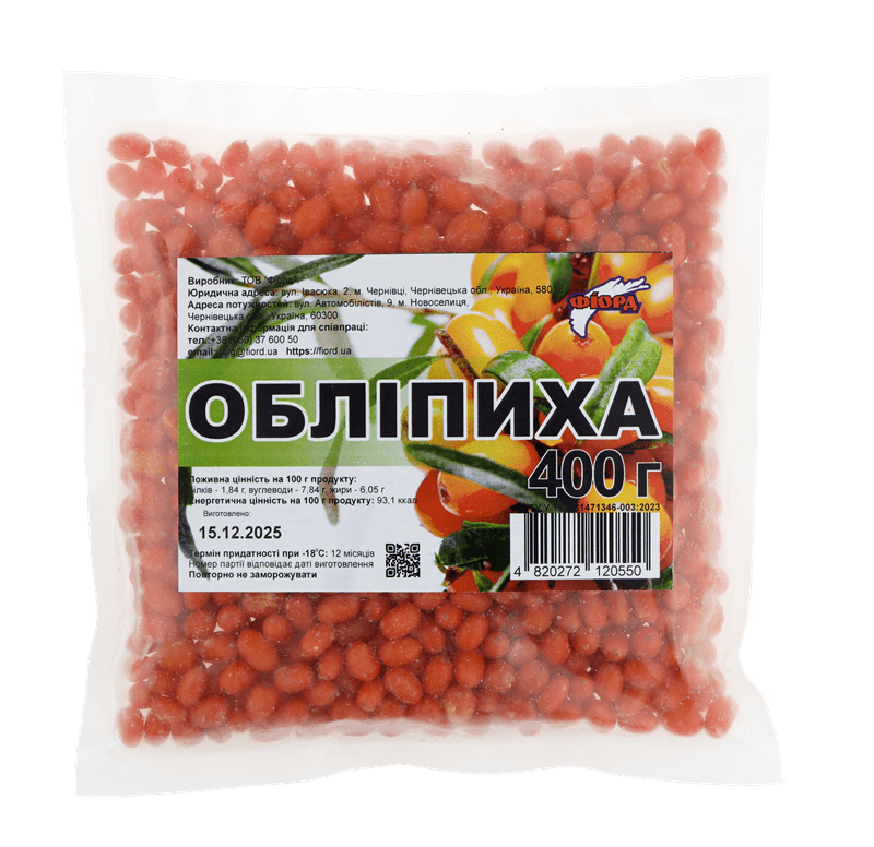 Обліпиха, ТМ"Фіорд", 0,4кг