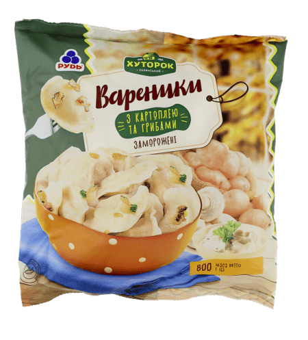 Вареники з картоплею та грибами, Хуторок, 0,8кг