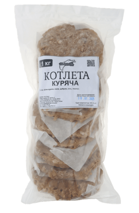 Котлета куряча для гамбургера, ТМ Фіорд, 1кг