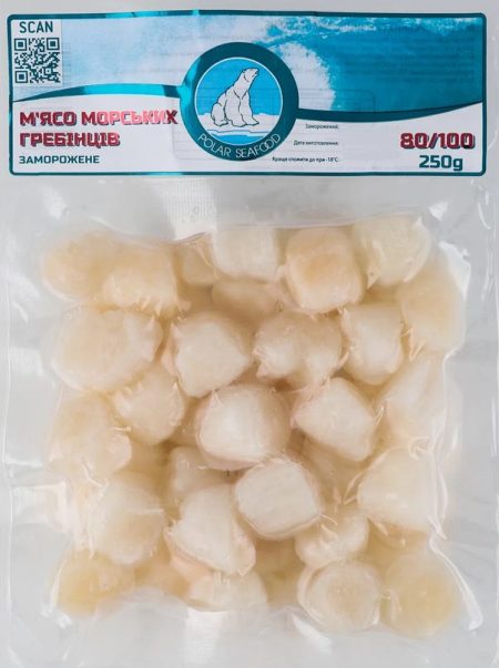 Мясо гребінців, 80/100, б/ікри, морож., Polar Seafood, 250г