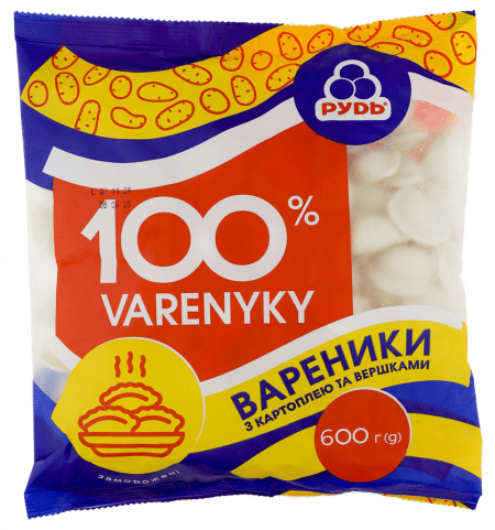 Вареники 100% з картоплею та вершками, Хуторок, 600г