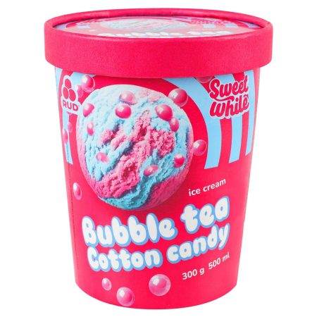 Морозиво "Bubble tea", зі смаком цукрової вати з кульками, 300г