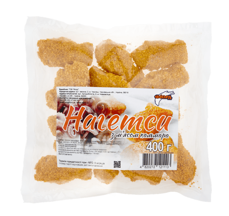 Нагетси з м'ясом кальмара, ТМ Фіорд, 0,4кг