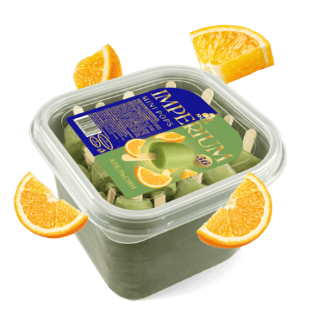 Морозиво Ескімо "IMPERIUM mini pops АПЕЛЬСИН у гл. 36*25г", Рудь, 900г