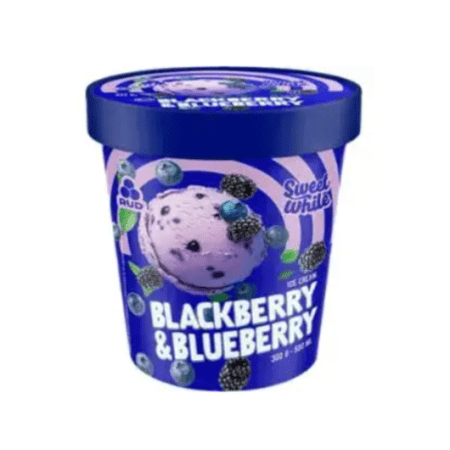 Морозиво Blackberry & Blueberry, відро папір, Рудь, 300г