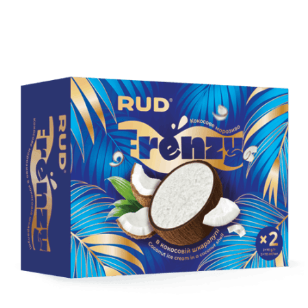 Морозиво "Frenzy Coconut" (в кокос. шкаралупі), 2*90г, Рудь, 180г