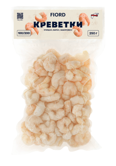 Креветка чищена 100/200, ТМ Фіорд, 250г