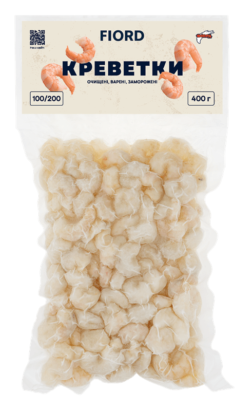 Креветка чищена 100/200, ТМ Фіорд, 400г